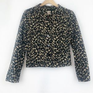 ECI Animal Print Button Front Blazer Jacket
